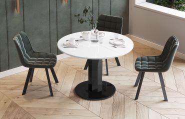 Stół rozkładany SOLO LUX - Biały / Czarny